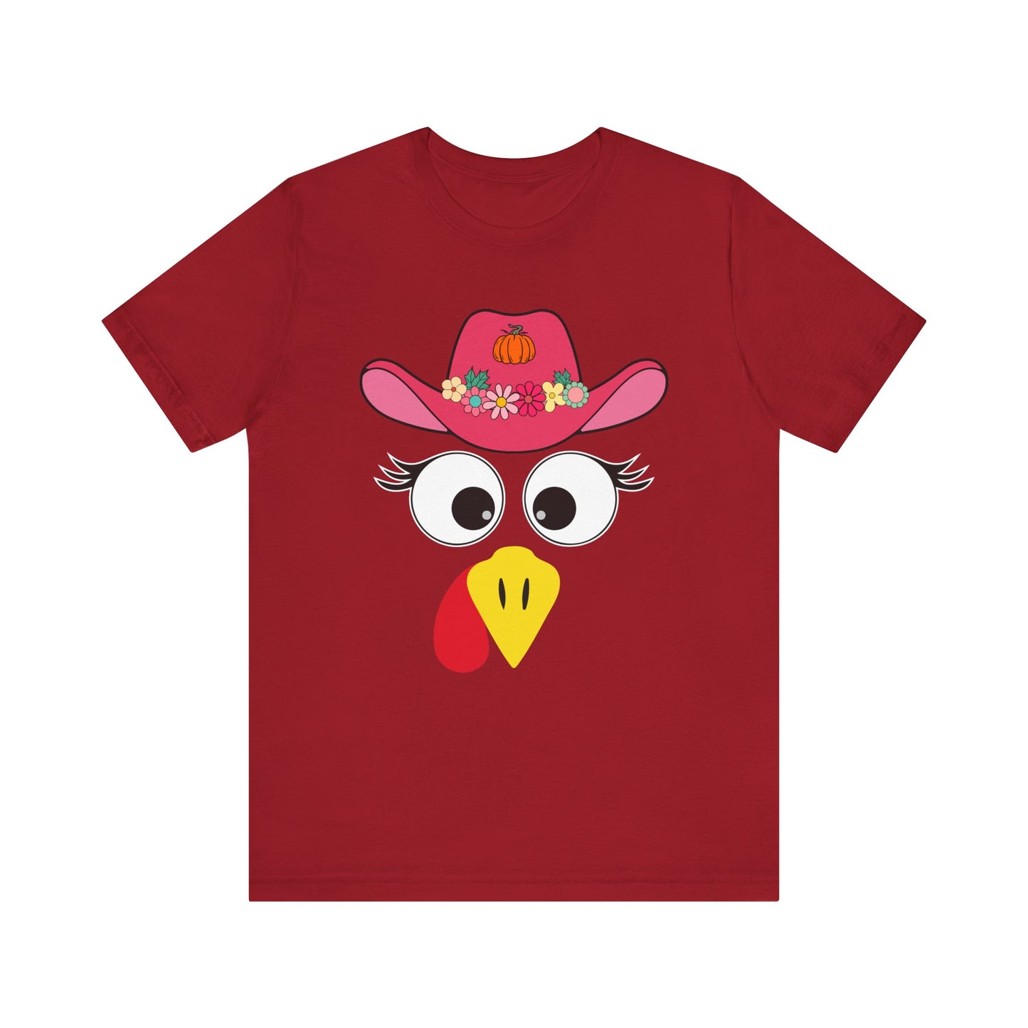 Thanksgiving Matching Couples Shirt Funny Turkey Face Cowboy Cowgirl Tee