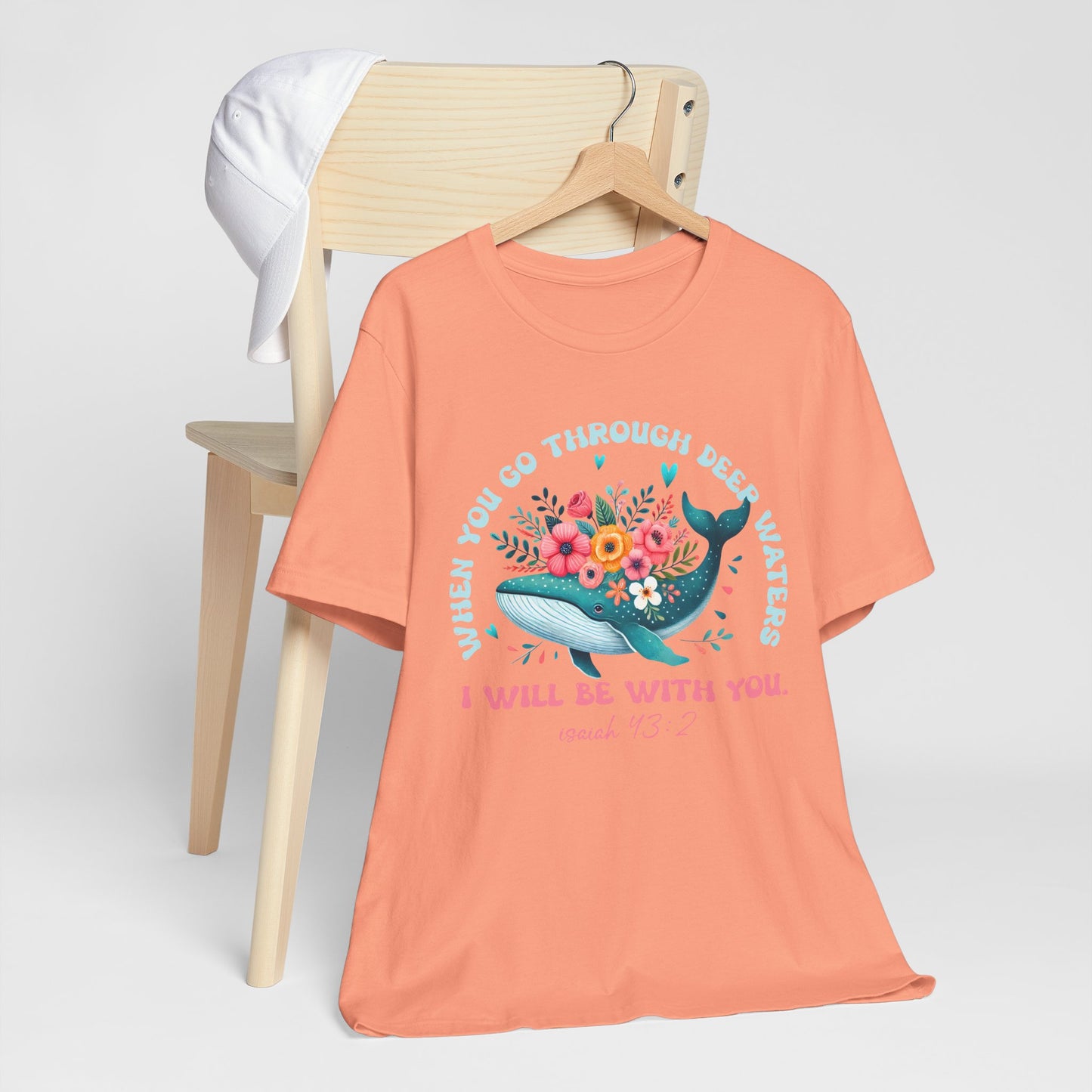 When You Go Through Deep Waters Shirt – Isaiah 43:2 Groovy Christian Faith Tee