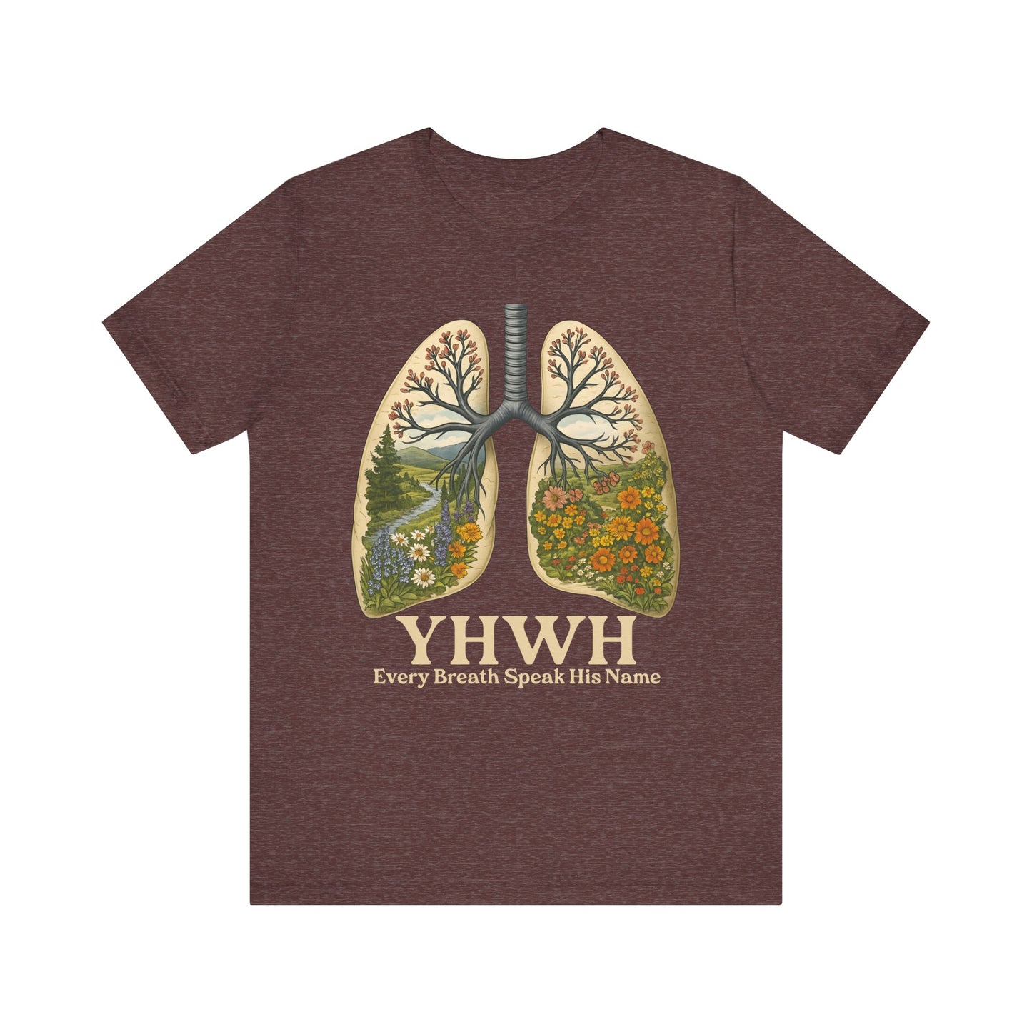 YHWH Every Breath Speaks His Name Shirt – Christian Forest Lungs Tee