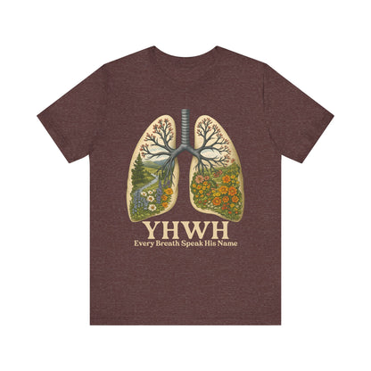 YHWH Every Breath Speaks His Name Shirt – Christian Forest Lungs Tee