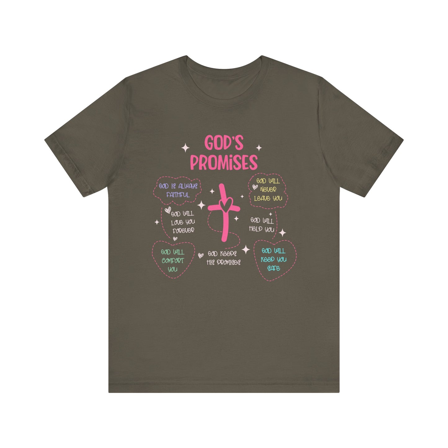 God’s Promise Shirt – Christian Rainbow Cross Bible Verse Faith Scripture Tee