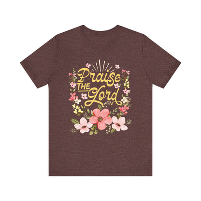 Praise the Lord Shirt – Christian Worship Groovy Retro Daisy Floral Faith Tee