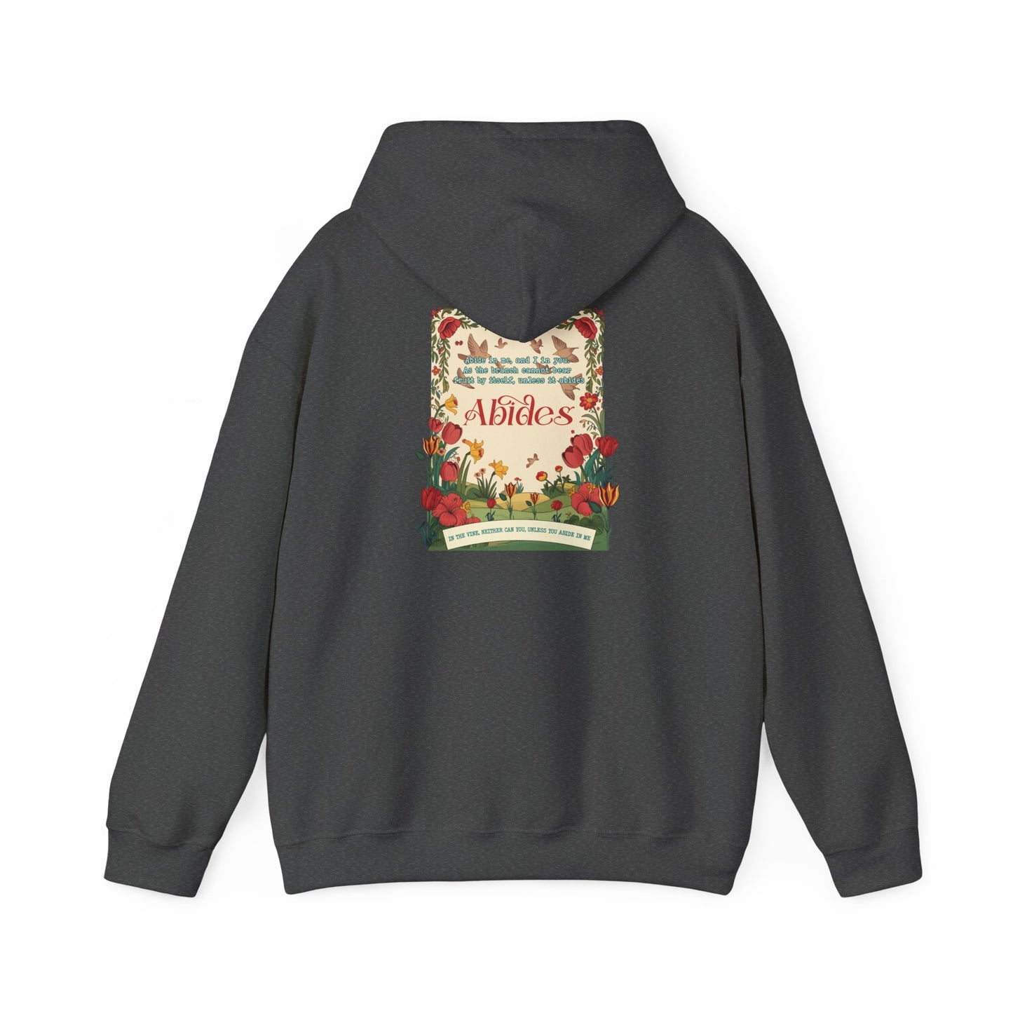 Abide in Me Hoodie – Faithful Blooms Bible Scripture Christian Pullover
