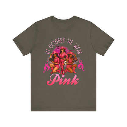 In October We Wear Pink Shirt – Western Cowgirl Breast Cancer Awareness Tee