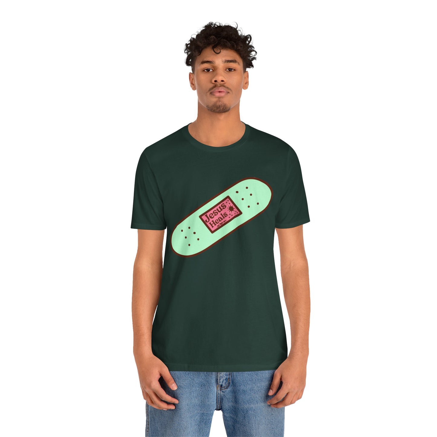 Funny Jesus Heals Shirt – God’s Promises Christian Band-Aid Prayer Tee