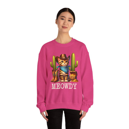 Meowdy Cowboy Cat Sweatshirt – Western Howdy Southern Country Cactus Pullover