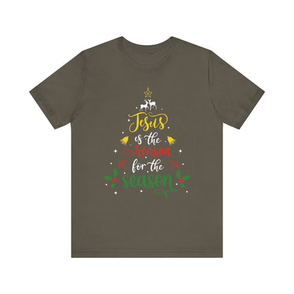 Jesus Is the Reason for the Season Shirt – Christian Christmas Tree Faith Tee