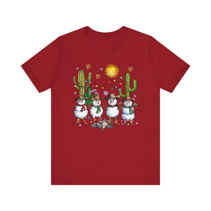 Snowman Cowboy Christmas Shirt – Western Howdy Holiday Tee for Kids & Boys