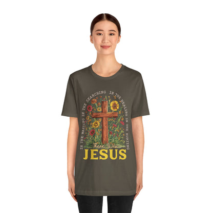 There Was Jesus Shirt – Retro Christian Floral Cross Worship Vintage Faith Tee