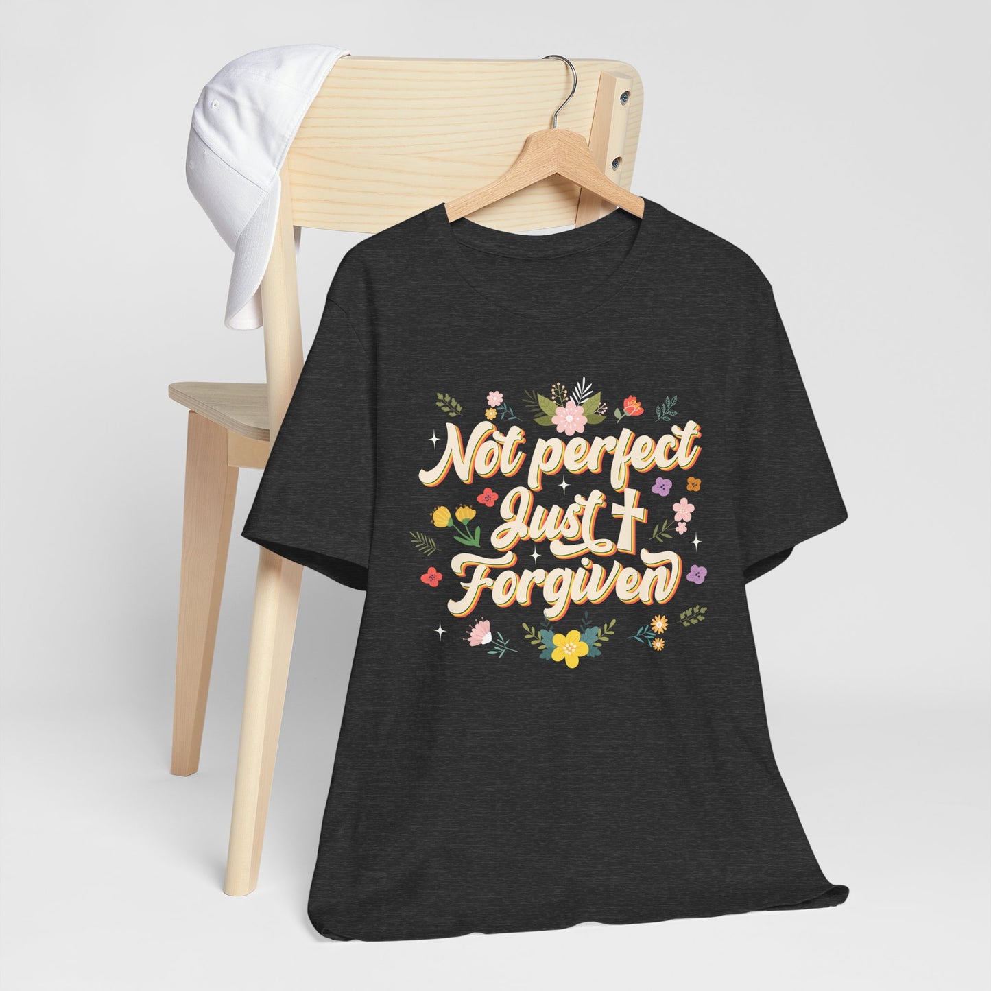 Not Perfect Just Forgiven Shirt – Christian Cross Inspirational Faith Tee