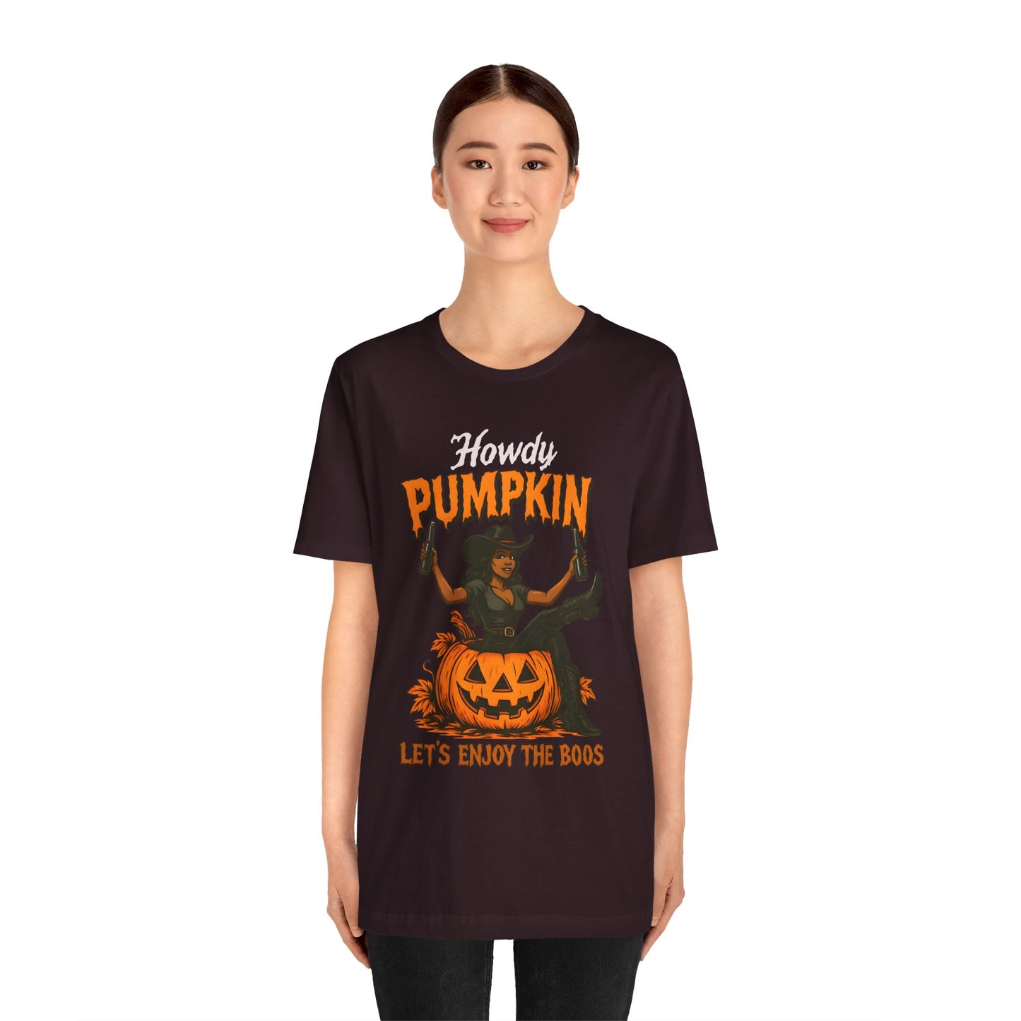 Howdy Pumpkin Shirt – Funny Black Cowgirl Western Halloween Tee
