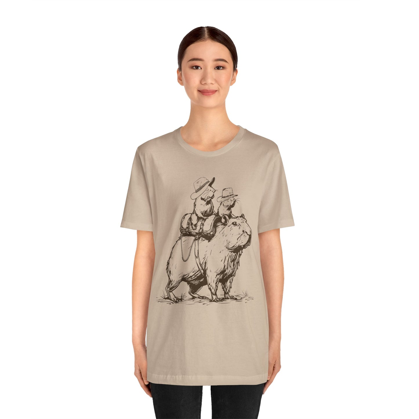 Vintage Rat Riding Capybara Shirt – Funny Western Cowboy Rodeo Tee