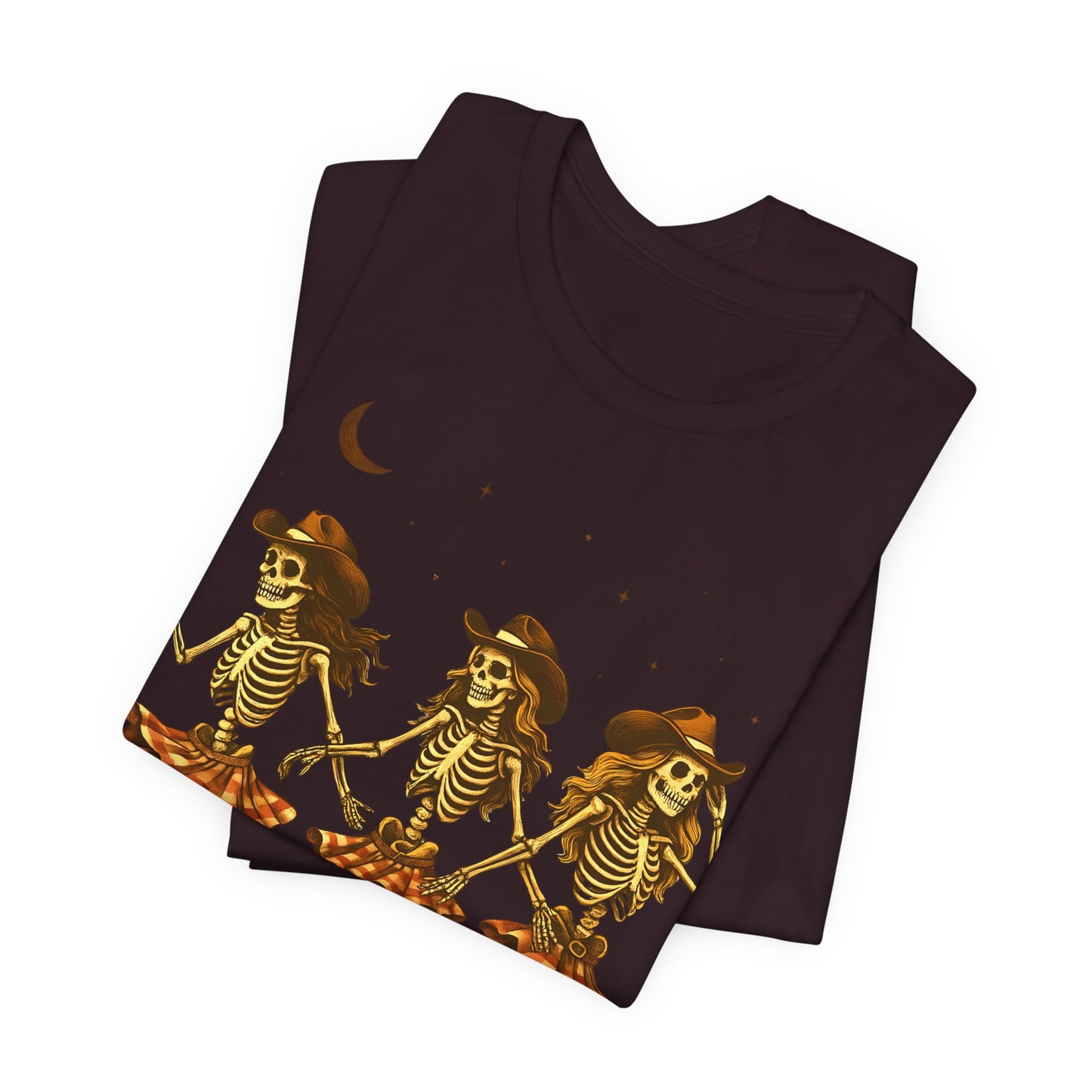 Skeleton Cowgirls Shirt Line Dancing Western Halloween Rodeo Tee