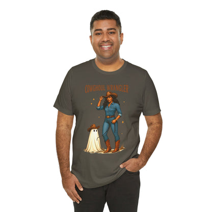 Cowghoul Wrangler Shirt Western Cowgirl Cowboy Ghost Halloween Tee, Spooky Rodeo Fall Outfit