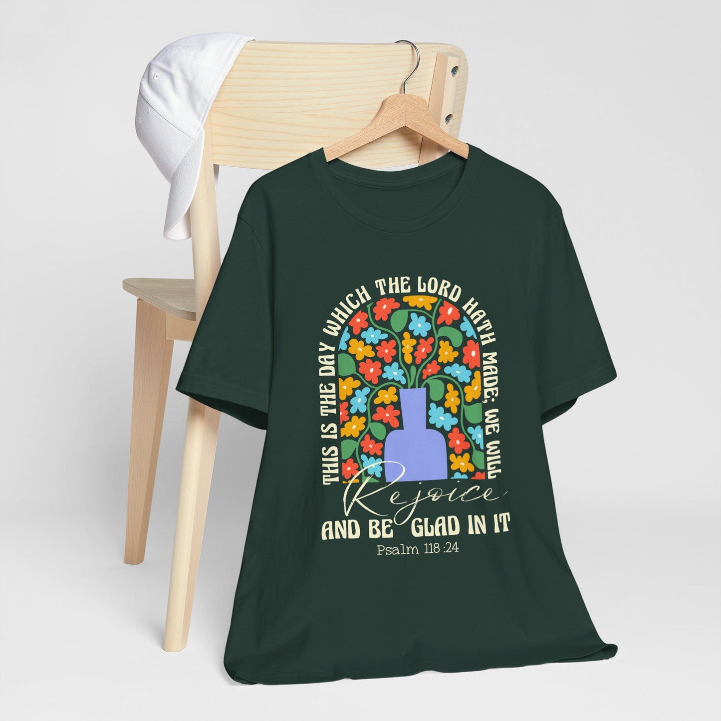 Rejoice and Be Glad In It Shirt – Boho Floral Christian Psalm 118:24 Faith Tee