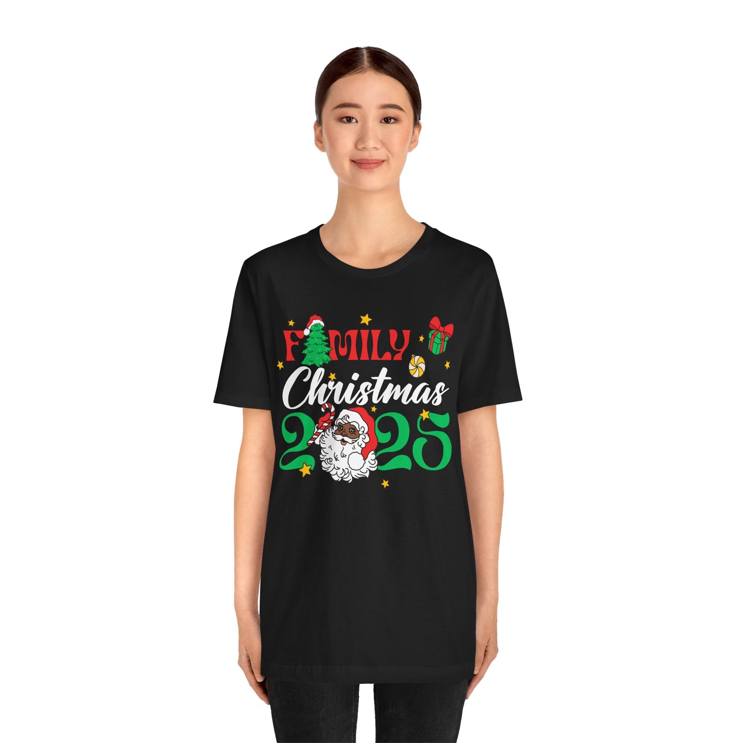 Family Christmas 2025 Shirt – Black Santa Afrocentric Matching Holiday Tee