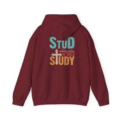 I Put the Stud in Bible Study Hoodie – Fun Christian Faith Cross Pullover