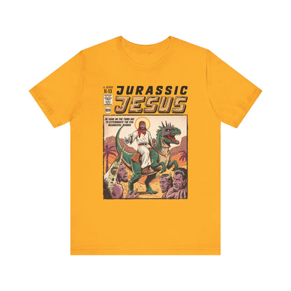 Jurassic Jesus Shirt – Dino-Riding Savior Comic Book Christian Tee