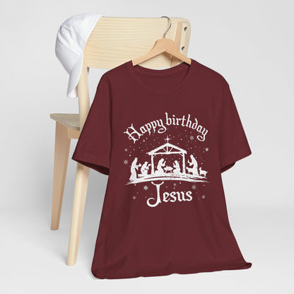 Happy Birthday Jesus Shirt – Christian Nativity Faith-Focused Christmas Tee