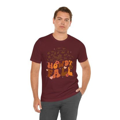 Retro Groovy Howdy Fall Shirt – Western Cowboy Pumpkin Thanksgiving Tee