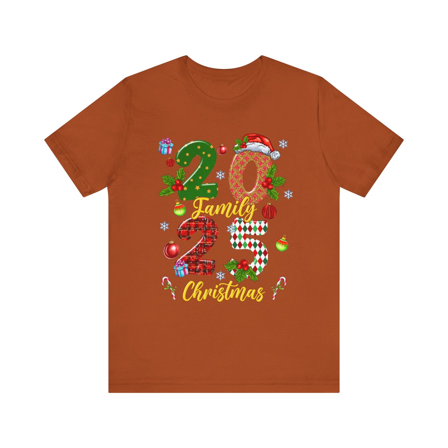 2025 Family Christmas Shirt – Red Plaid Santa Hat Matching Holiday Tee