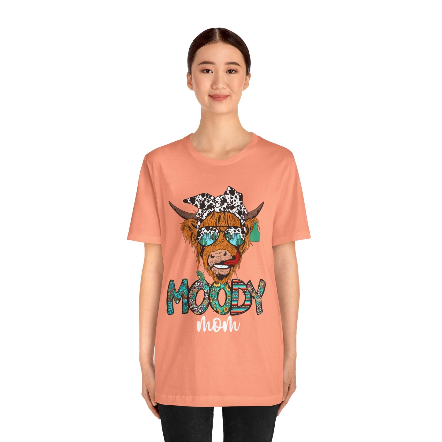 Western Moody Mom Shirt – Highland Cow Sunglasses Country Life Ranch Vibe Tee