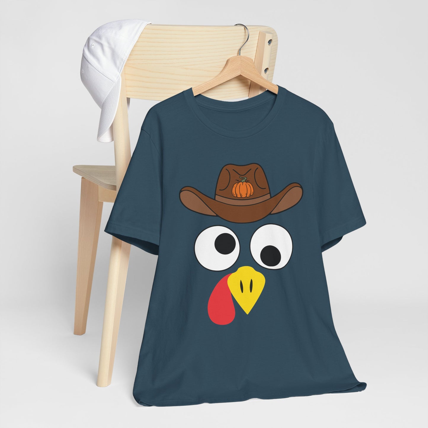 Thanksgiving Couples Turkey Face Shirt – Funny Cowboy & Cowgirl Matching Tee