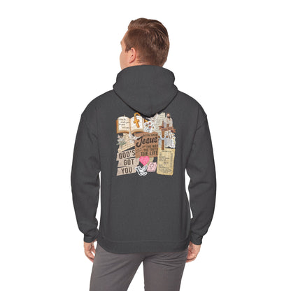 Jesus Paid It All Hoodie – Christian Collage Scrapbook Bible Verse Pullover