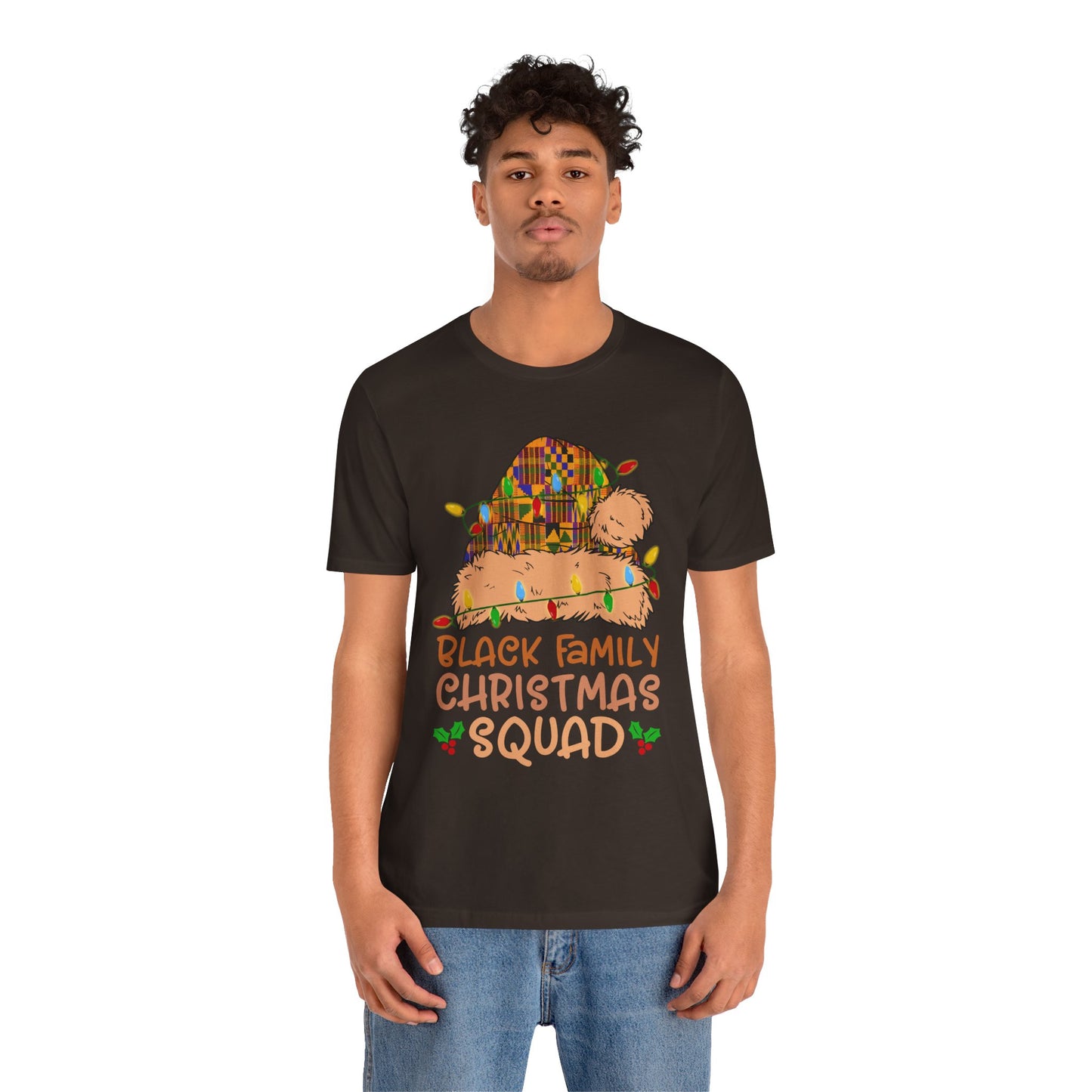 Black Family Christmas Squad Shirt – Kente Santa Hat African Heritage Holiday Tee