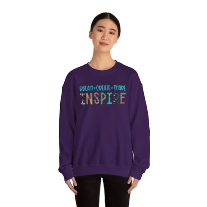 Dream Create Share Inspire Sweatshirt – Motivational Teacher Western Pullover