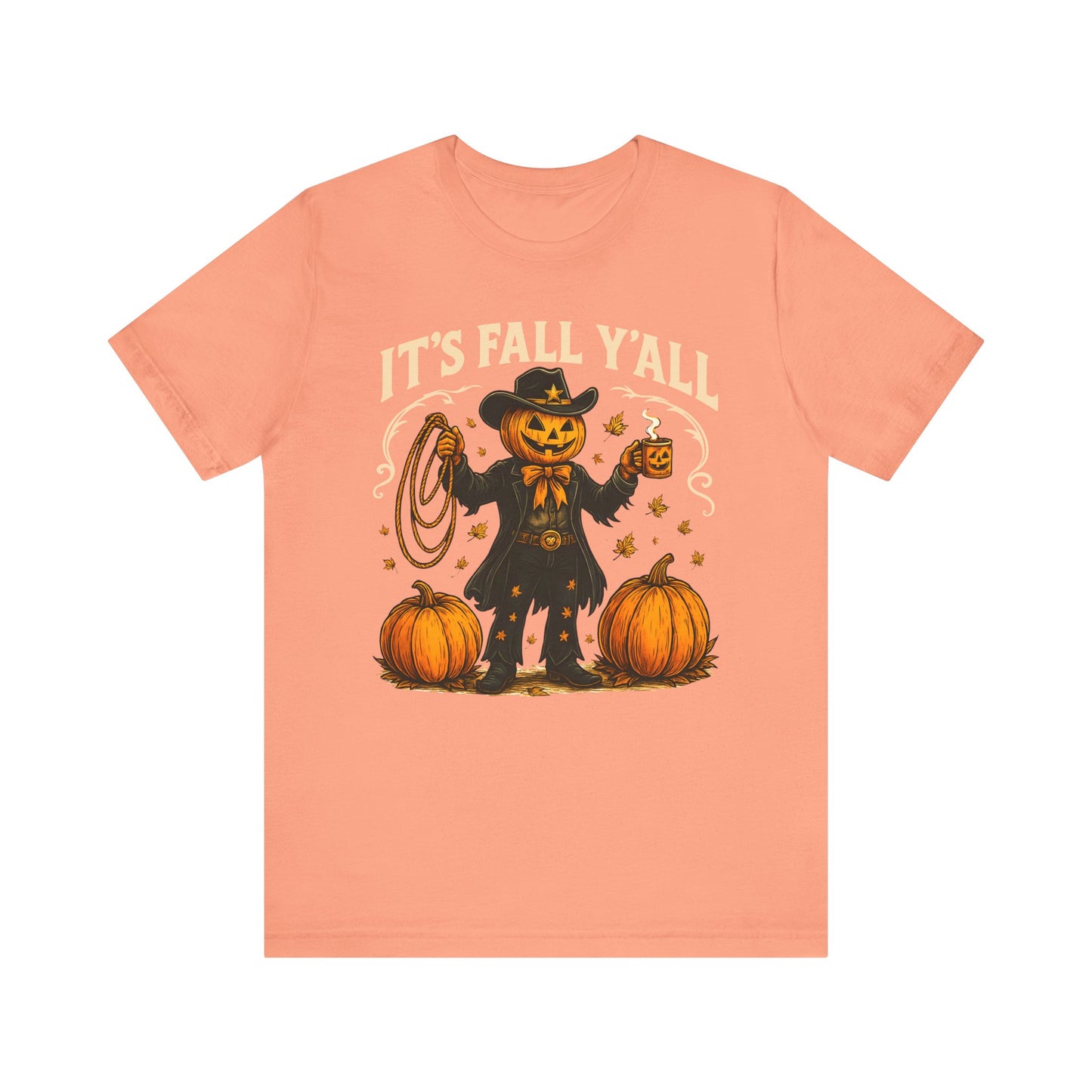 It’s Fall Y’all Shirt – Funny Pumpkin Cowboy Western Halloween Rodeo Tee