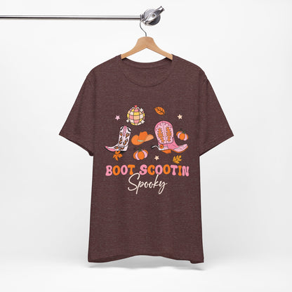 Boot Scootin Spooky Howdy Western Halloween Thanksgiving T-Shirt, Retro Cowgirl Fall Tee
