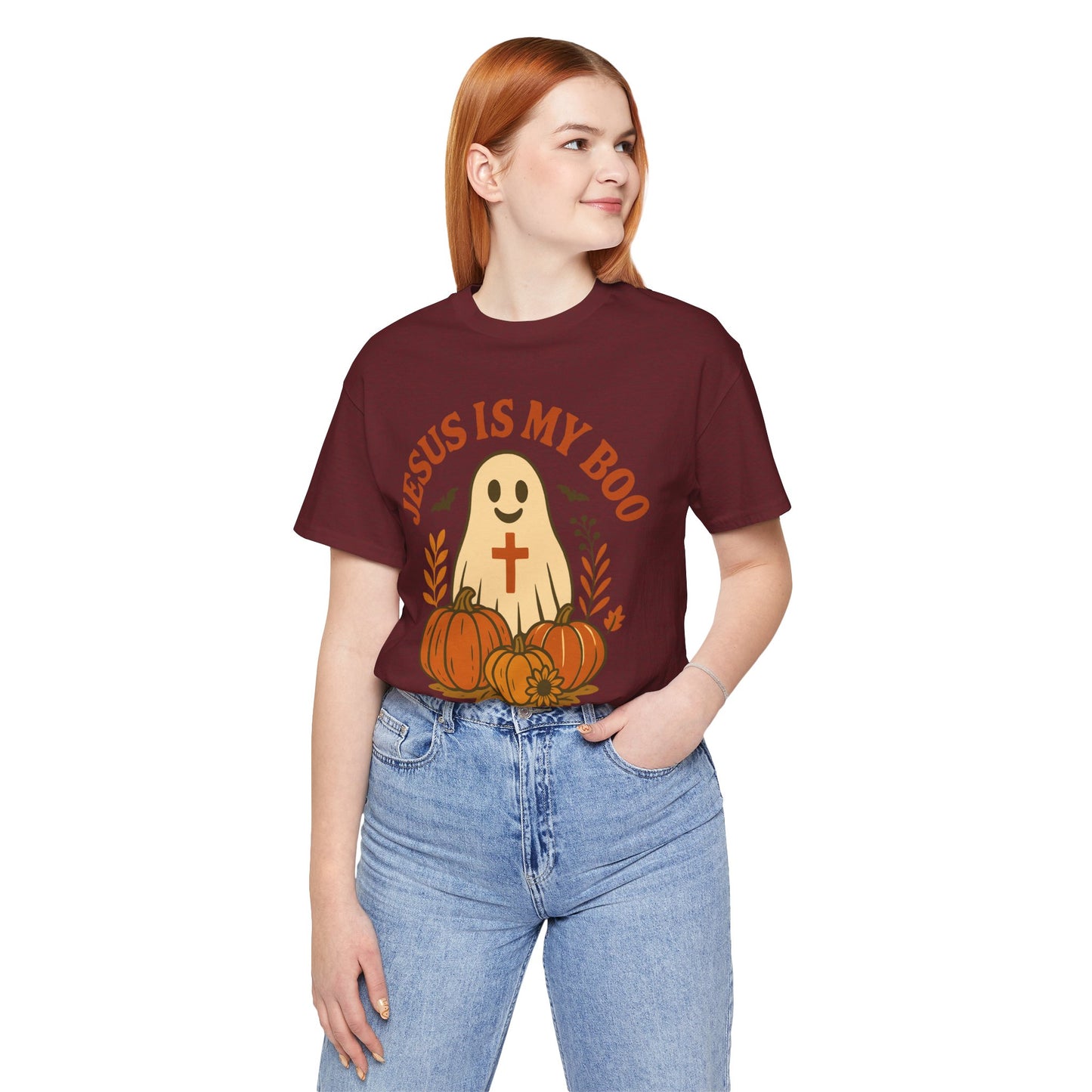 Jesus Is My Boo Shirt – Cute Christian Ghost Pumpkin Halloween Faith Tee