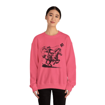 Retro Cowboy Riding Horse Sweatshirt – Christian Scripture Western Rodeo Pullover