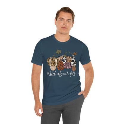 Wild About Fall Shirt – Pumpkin Leopard Plaid Autumn Thanksgiving Tee