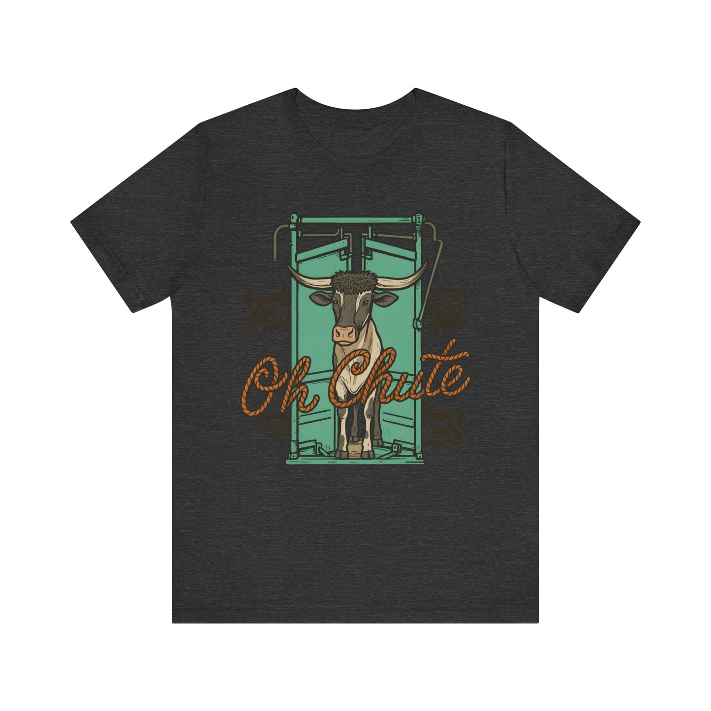 Oh Chute Teal Bull Shirt – Funny Rodeo Western Bucking Cowboy Tee