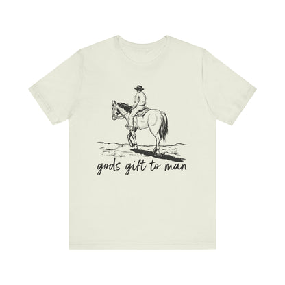 God’s Gift to Man Shirt – Cowboy Howdy Rodeo Christian Western Tee