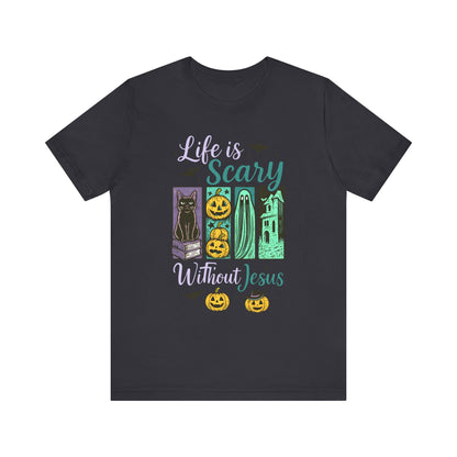 Life Is Scary Without Jesus Shirt – Christian Retro Halloween Faith Tee