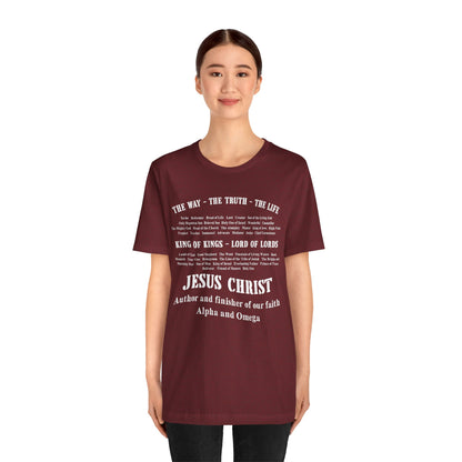 Names of God Shirt – The Way The Truth The Life Christian Scripture Faith Tee