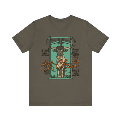 Oh Chute Teal Bull Shirt – Funny Rodeo Western Bucking Cowboy Tee
