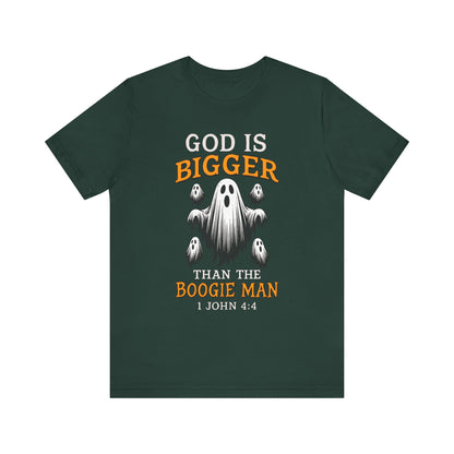 God Is Bigger Than the Boogie Man Shirt – Christian Ghost Halloween Faith Tee