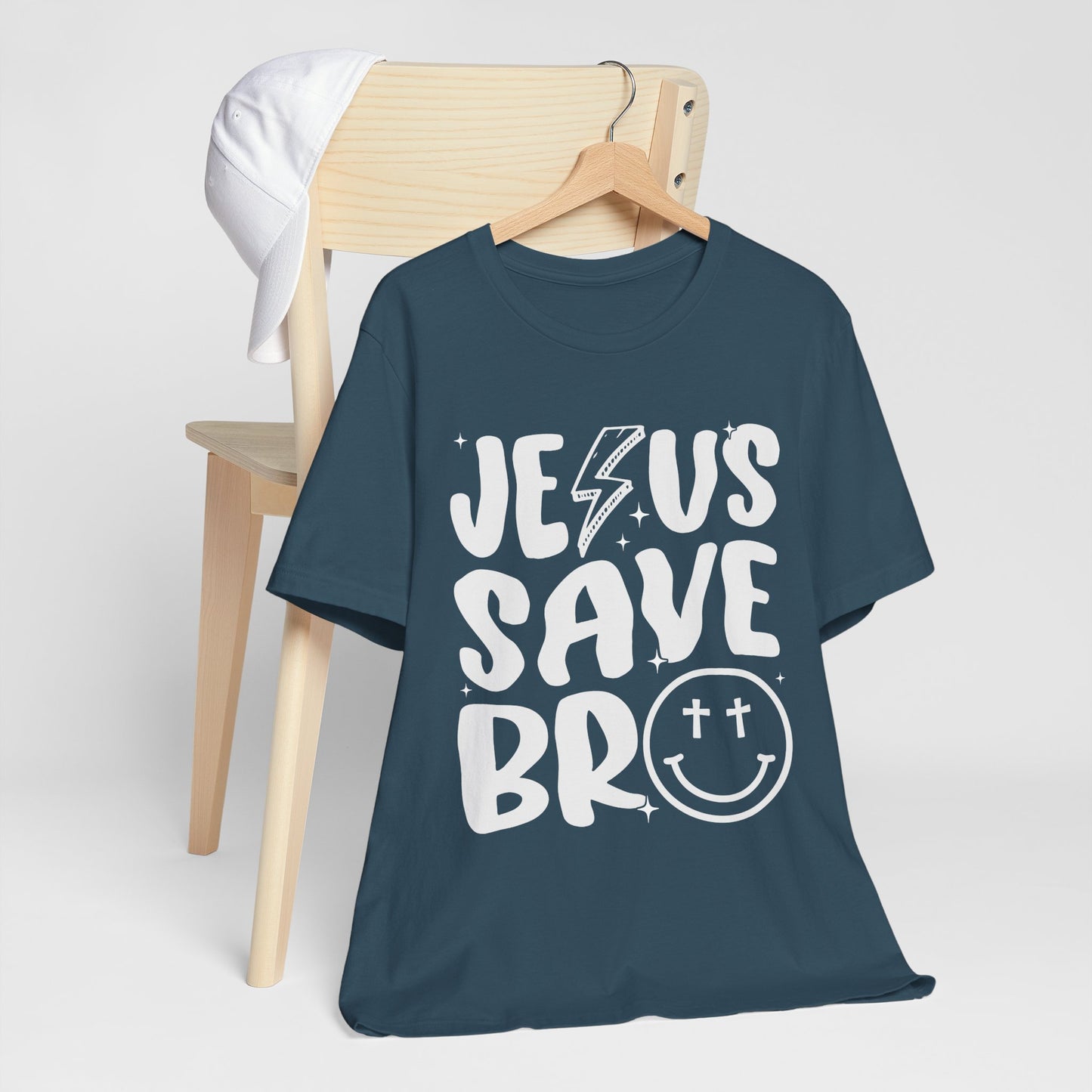 Jesus Saves Bro Shirt – Funny Retro Christian Cross Christmas Faith Tee
