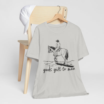 God’s Gift to Man Shirt – Cowboy Howdy Rodeo Christian Western Tee