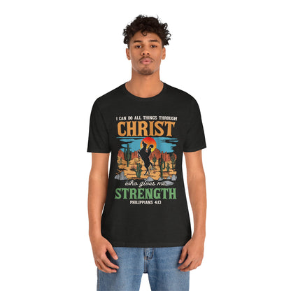 I Can Do All Things Through Christ Shirt – Western Rodeo Christian Tee