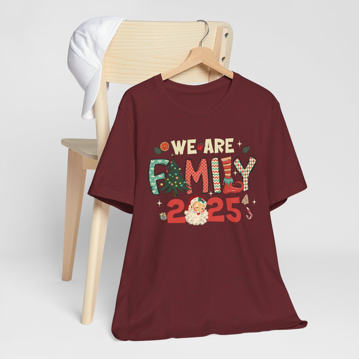 Vintage We Are Family Christmas Shirt – Retro Santa & Tree Matching Holiday Tee