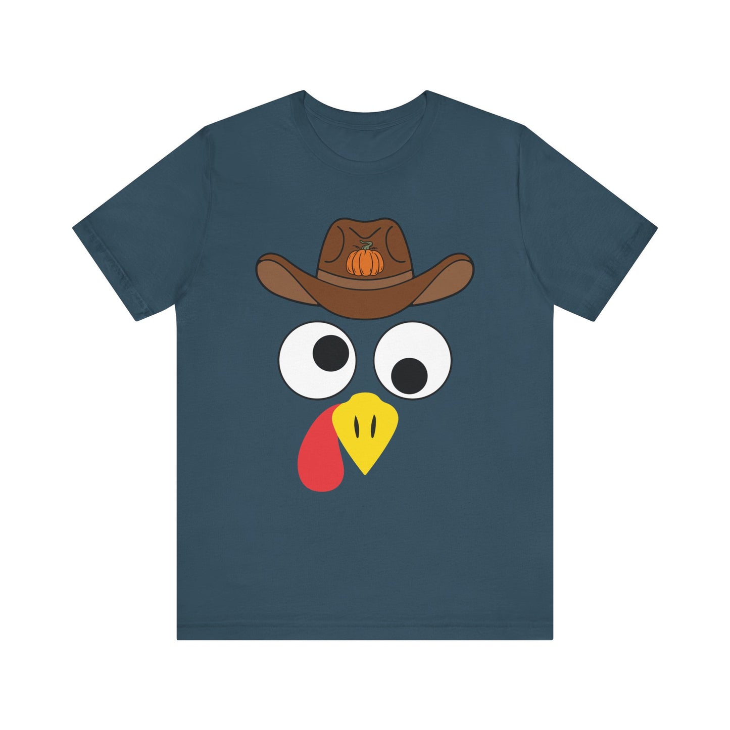 Thanksgiving Couples Turkey Face Shirt – Funny Cowboy & Cowgirl Matching Tee
