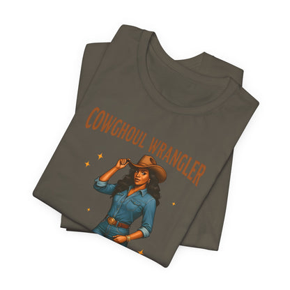Cowghoul Wrangler Shirt Western Cowgirl Cowboy Ghost Halloween Tee, Spooky Rodeo Fall Outfit