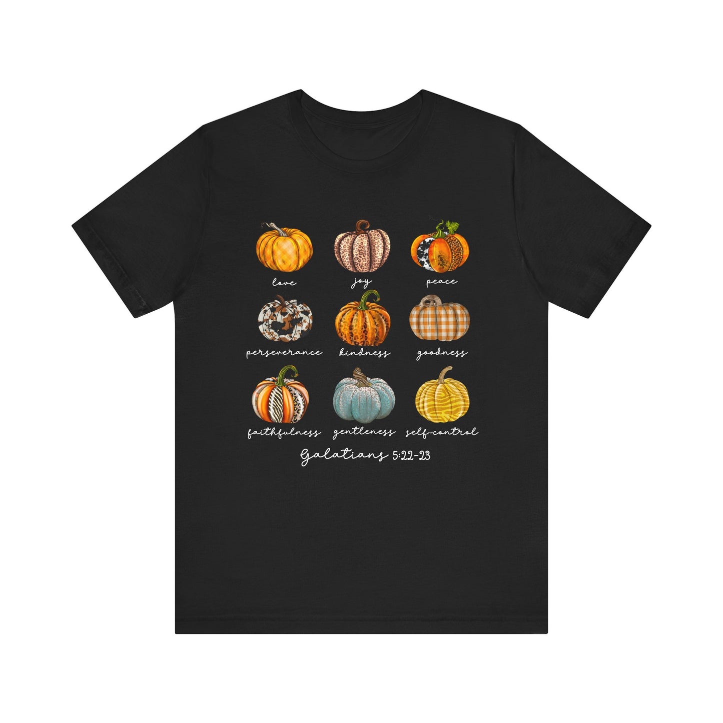 Pumpkin Buffalo Plaid Bible Verse Shirt – Galatians Christian Thanksgiving Tee