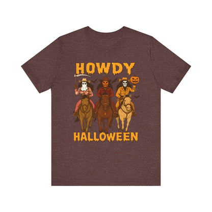 Howdy Halloween Shirt – Spooky Western Skeleton Cowboy Riders Tee, Funny Rodeo Fall Outfit