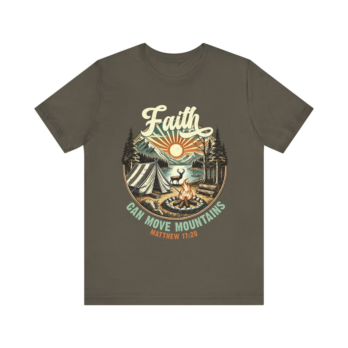 Faith Can Move Mountains Shirt – Matthew 17:20 Retro Christian Jesus Tee